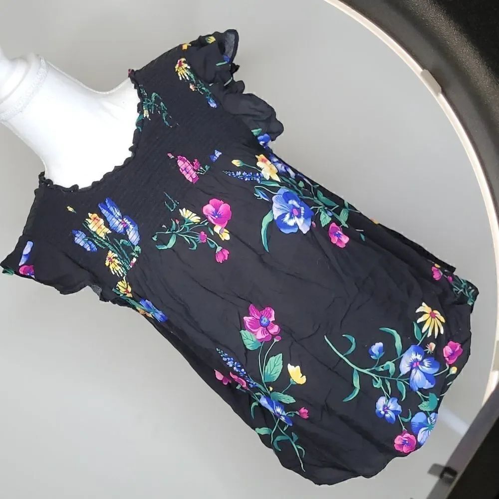 Old navy Black Floral Top